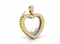 Sérene heart diamond pendant in yellow gold