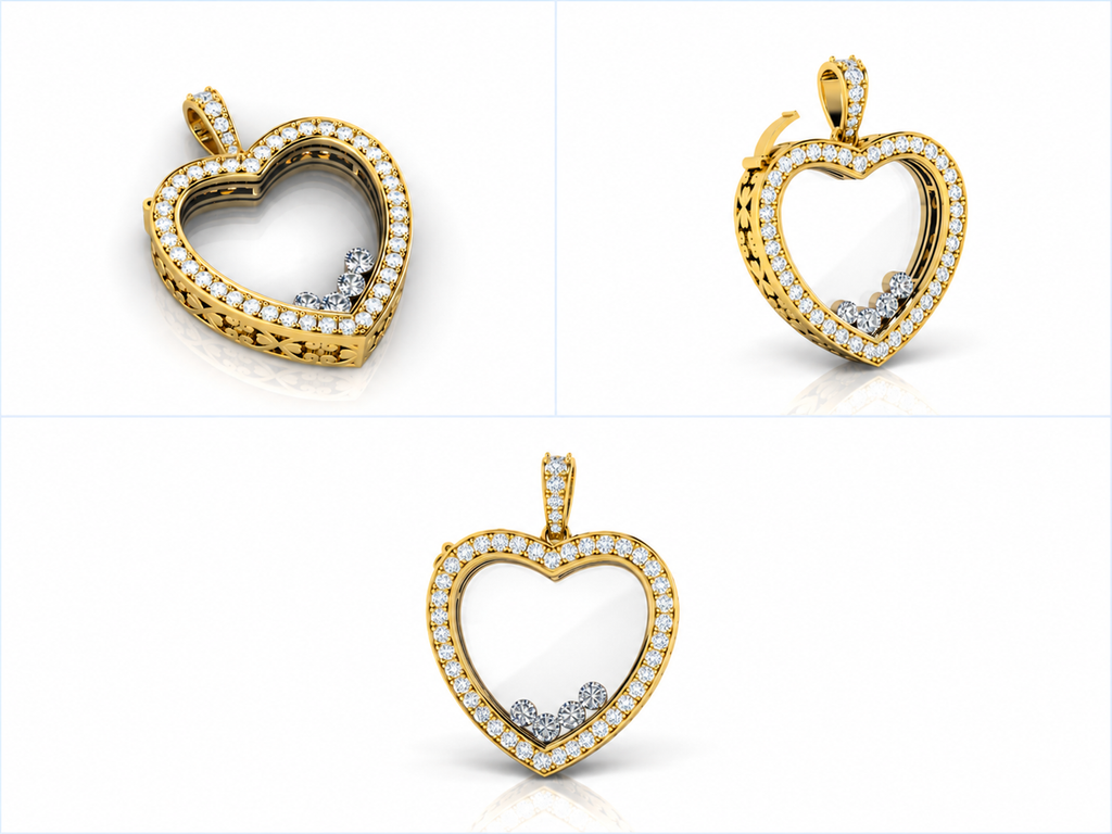 Sérene pendant yellow gold views