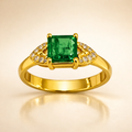 Emerald Solitaire Ring — front