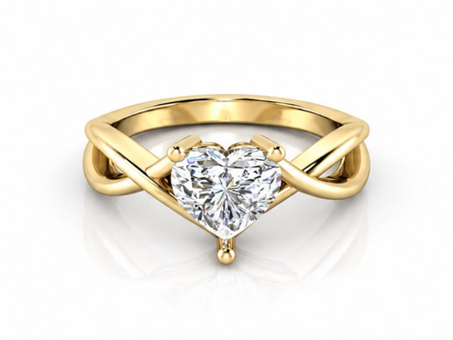 Amara heart diamond solitaire ring front view