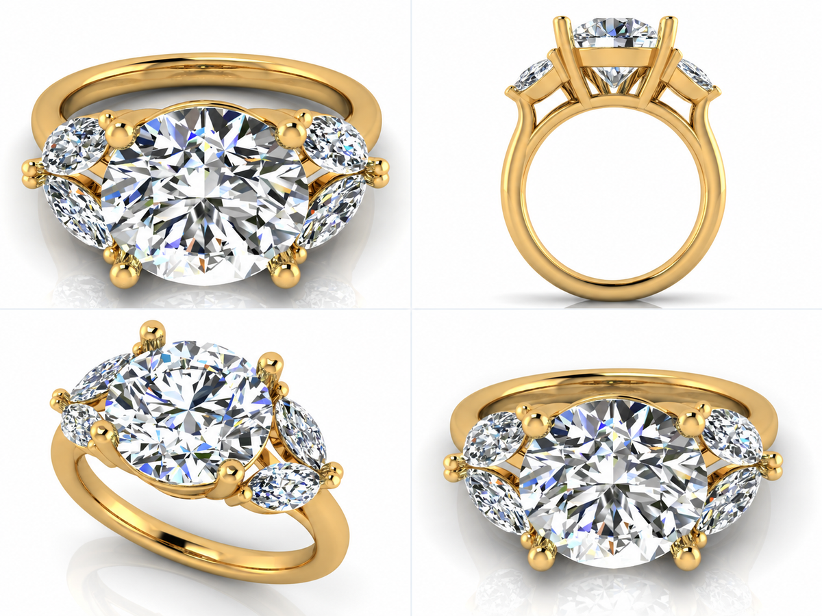 Serevine ring yellow gold views