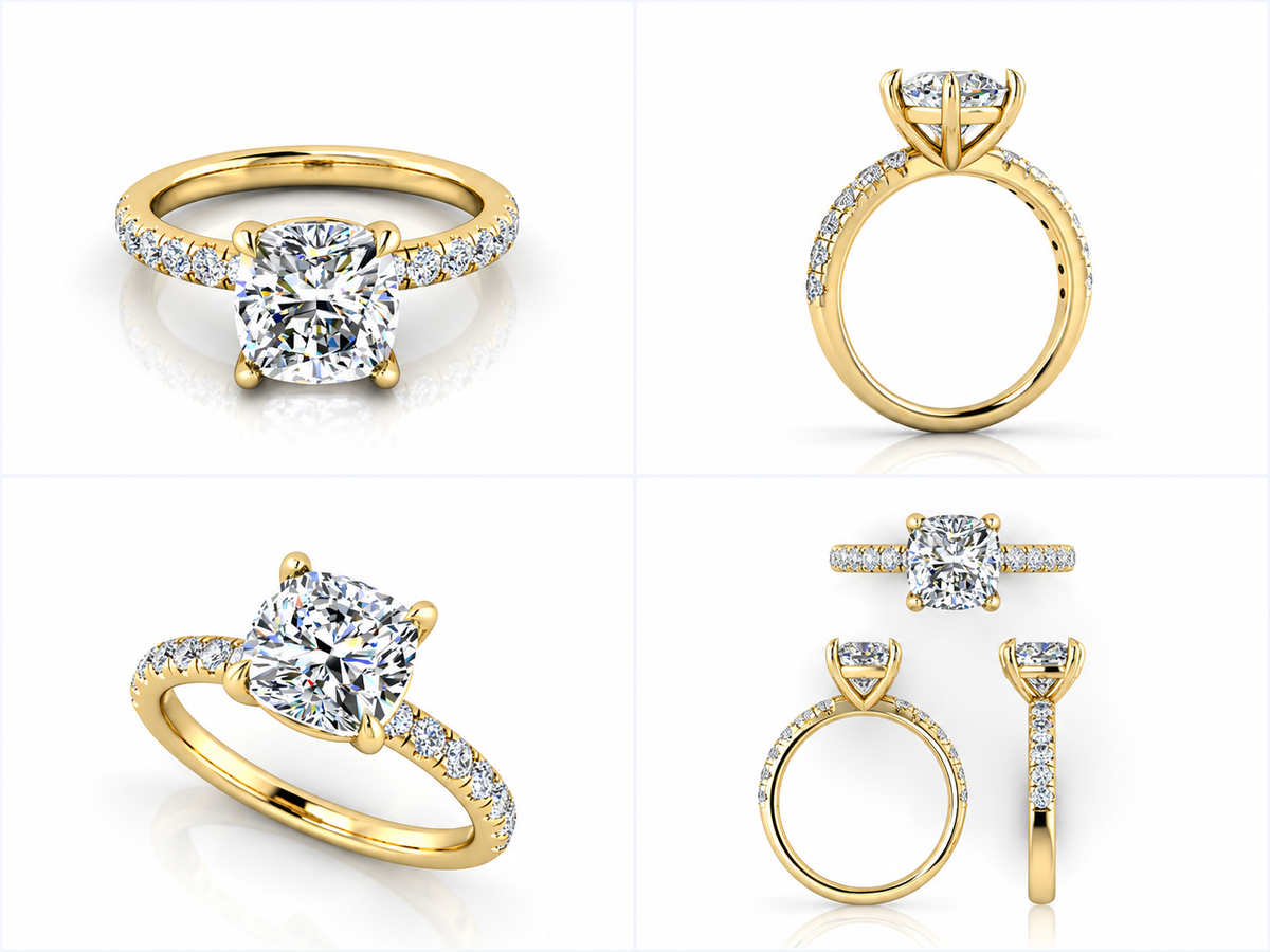 Valenne ring details in yellow gold