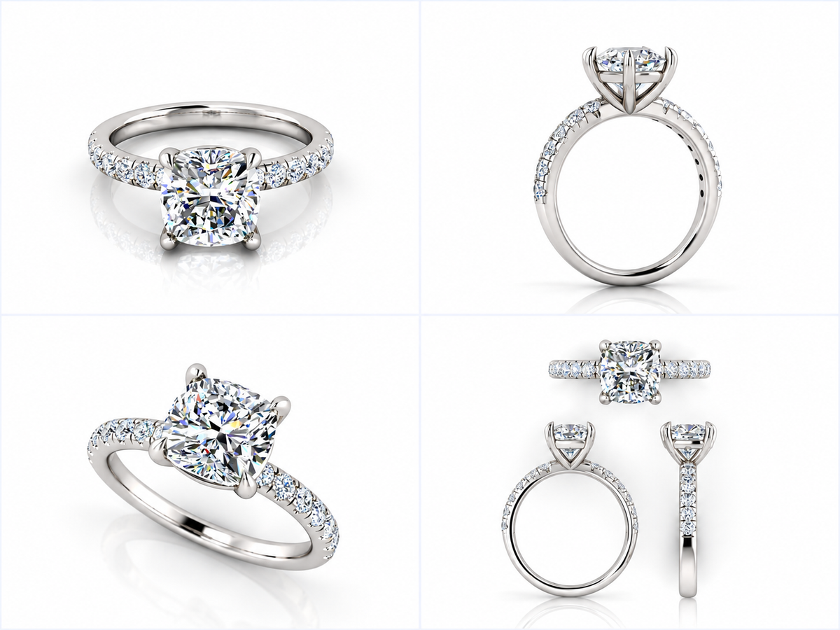Valenne ring details in white gold