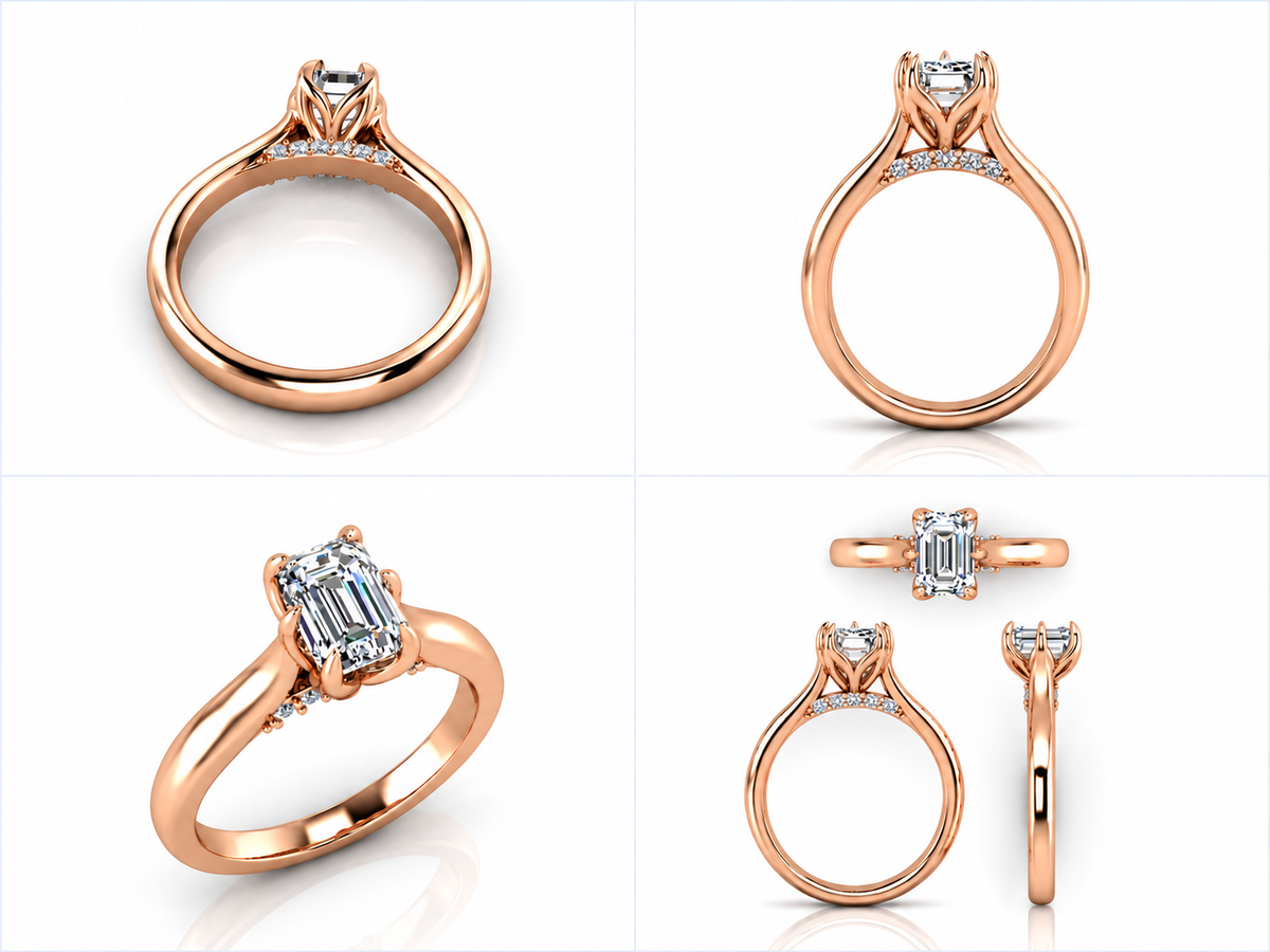 Arquelle in rose gold, multiple views