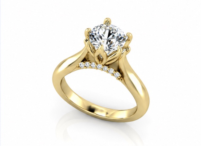 Fiora round solitaire in yellow gold
